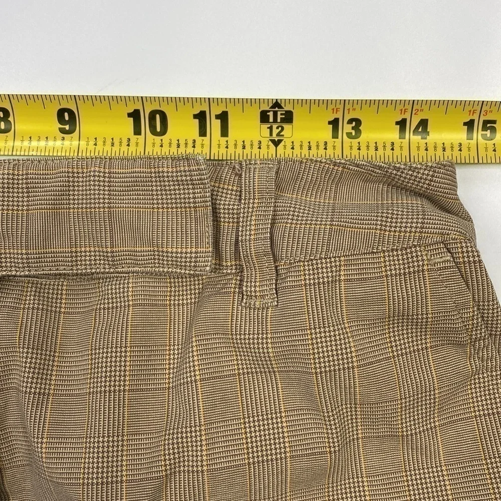 Talbots Plaid Brown Cotton Stretch Bermuda Shorts Size 8